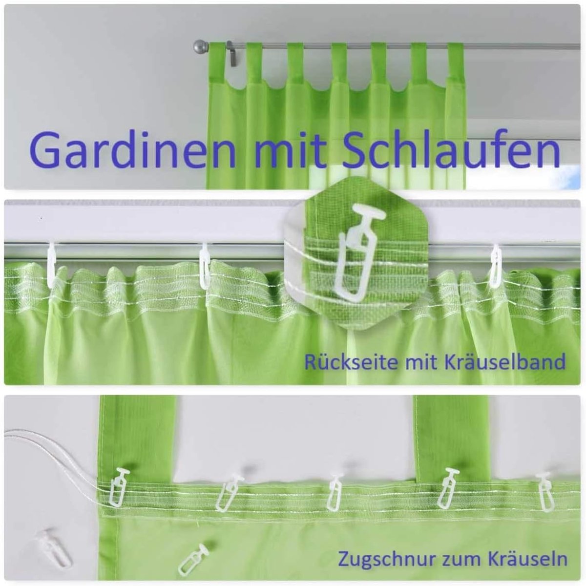effen gordijn Voile, vele aantrekkelijke kleuren, 245x140, grijs, 61000