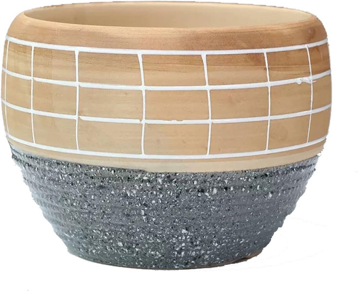 Pot Voor Kamerplanten Plantenbak Keramiek Plantenpot Grote Plantenbak Binnen Buiten - Boom Planten Plantenbak, Vintage Ronde Decoratieve Plantenbak Met Afvoergat Decoratieve Plantenpotten(B,18cm)