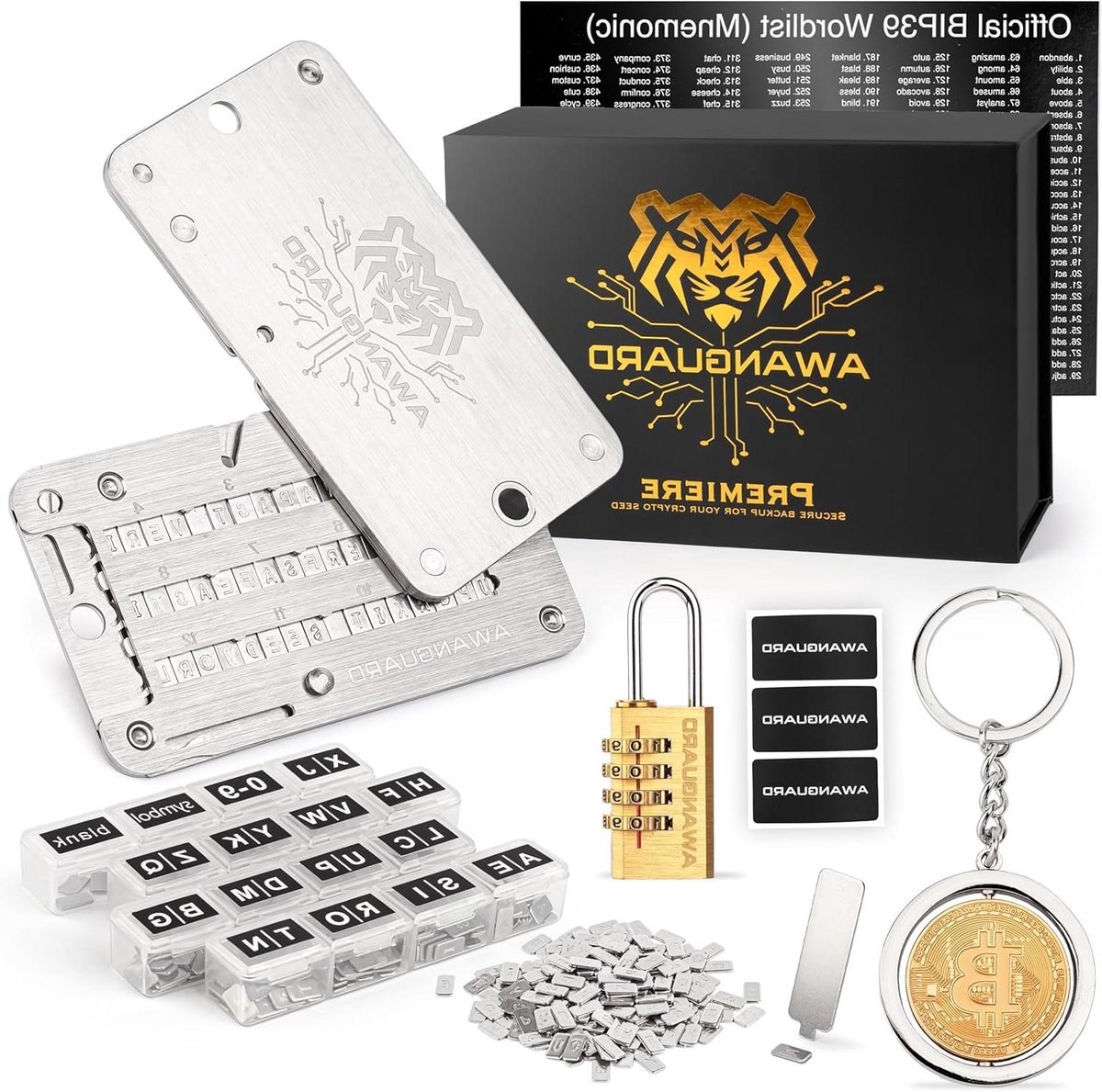 Crypto Back-up Wallet - Herstelzin Opslag - Digitale Activa Beveiligen - Roestvrij Staal - 24 Zinnen - Zilver