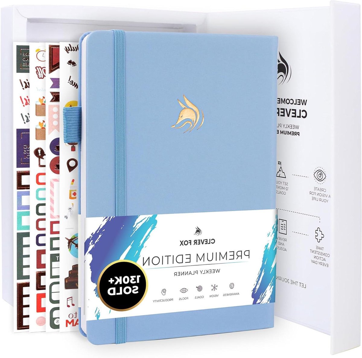 Weekplanner Premium - Maandplanner Organizer - Productiviteit Verbeteren - Ongedateerd Start Altijd - A5 - Lichtblauw