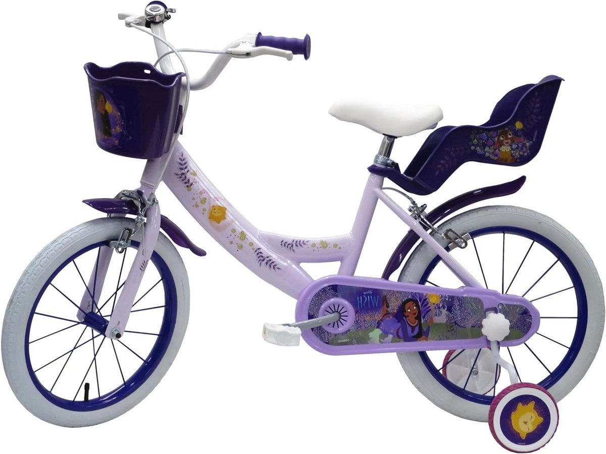 Meisjesfiets - Kinderfiets Wieler - Leren Fietsen - Met Zijwielen - 16 inch - Paars