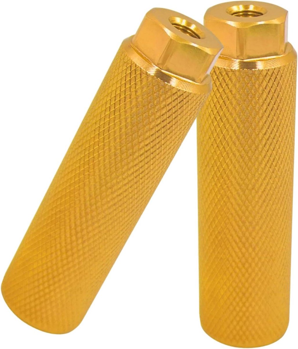 Fiets Voetsteunen - Stunt Pinnen - Fiets Tricks - Antislip Grip - 10cm Lengte - Goud
