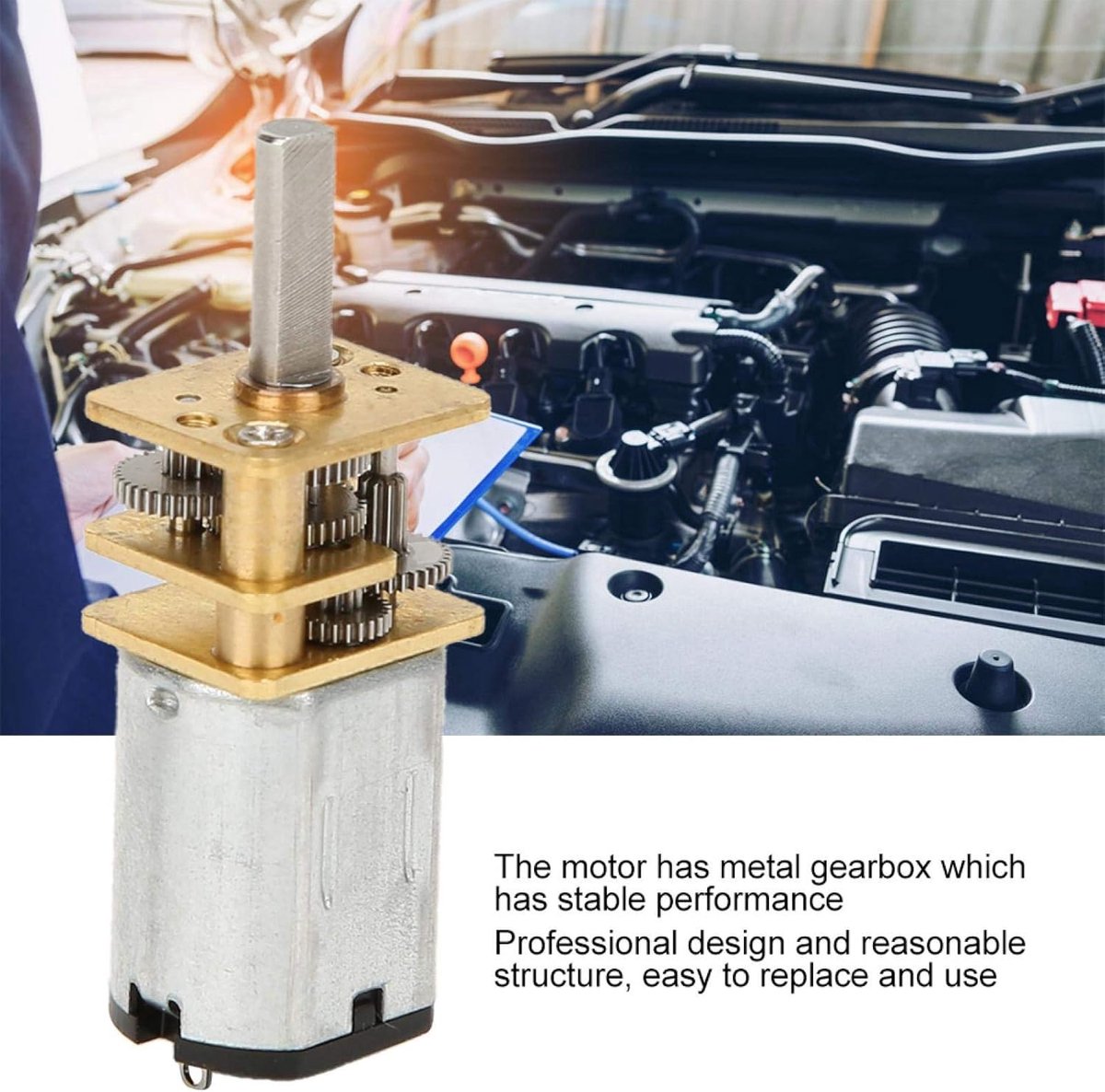 Reductiemotor - Motor met versnellingsbak - Apparaten aandrijven - Metalen tandwielkast - DC 12V - Metaal