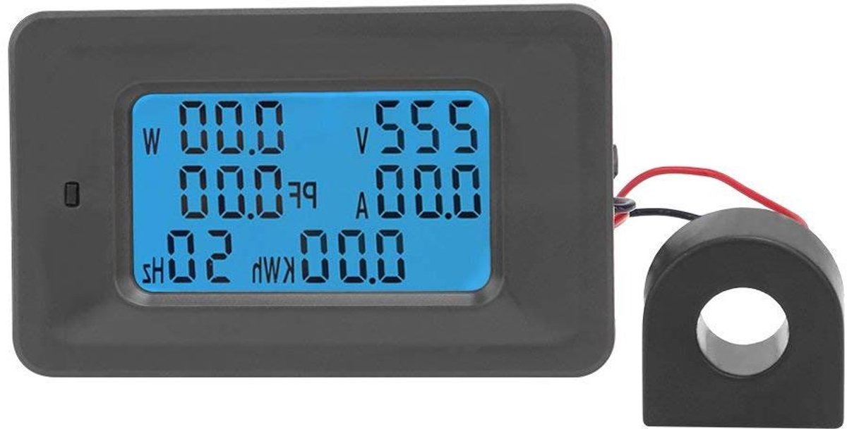 6-in-1 Digitale Multimeter: Spannings-, Stroom-, Vermogensmeter met LCD en Alarmfunctie