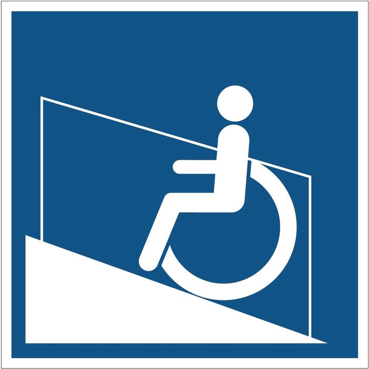 Veiligheidssticker - Gebodsbord - Veiligheid Aangeven - Voldoet aan Wetgeving - 60 x 60 cm - Blauw Wit