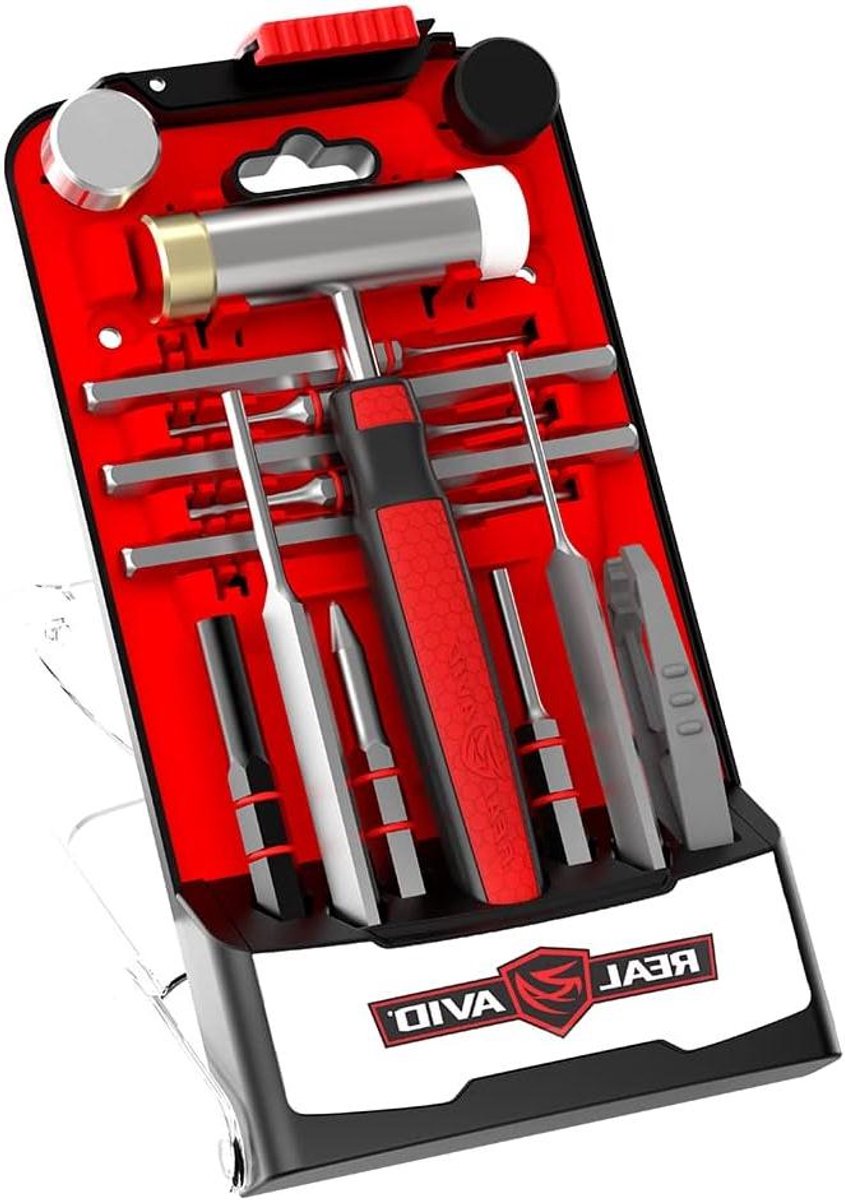 Hamer & Ponsen Set - Gereedschap Kit - Precisie Werk - 4 Verwisselbare Koppen - 10 Delig - Rood