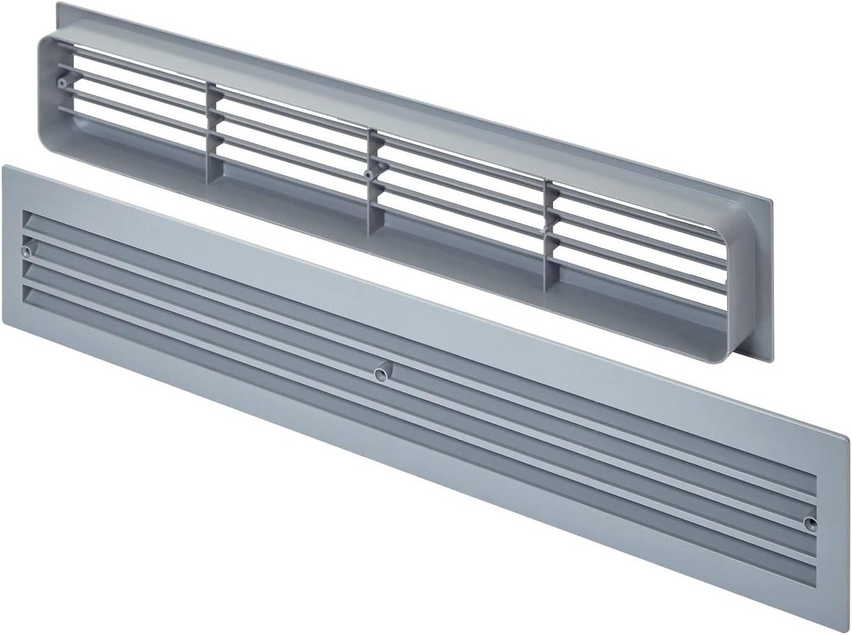 Ventilatieroosters - Luchtgaten - Luchtcirculatie Verbeteren - Voor Deuren - 457 x 92 mm - Grijs