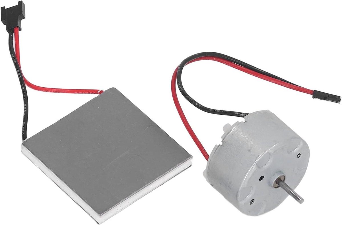 Generator Motor Set - Hitte Aangedreven - Kachel Ventilator - Hoge Temperatuur Bestendig - 200°C - Zilver