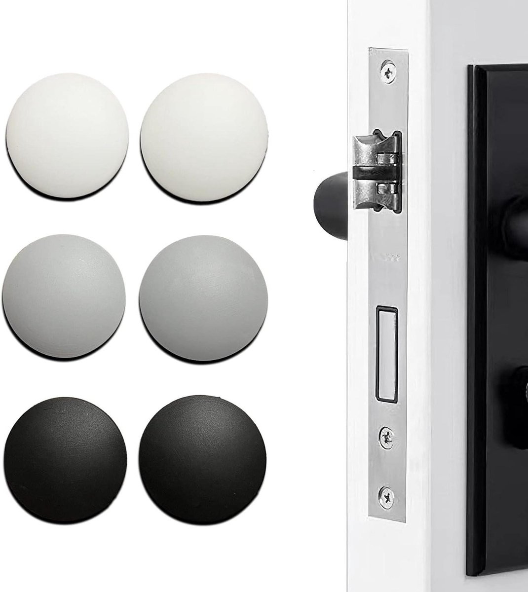 Deurstoppers Muurbeschermers - Deurklink Bumpers - Muren Beschermen - Zelfklevend Siliconen - 6 stuks - Mix