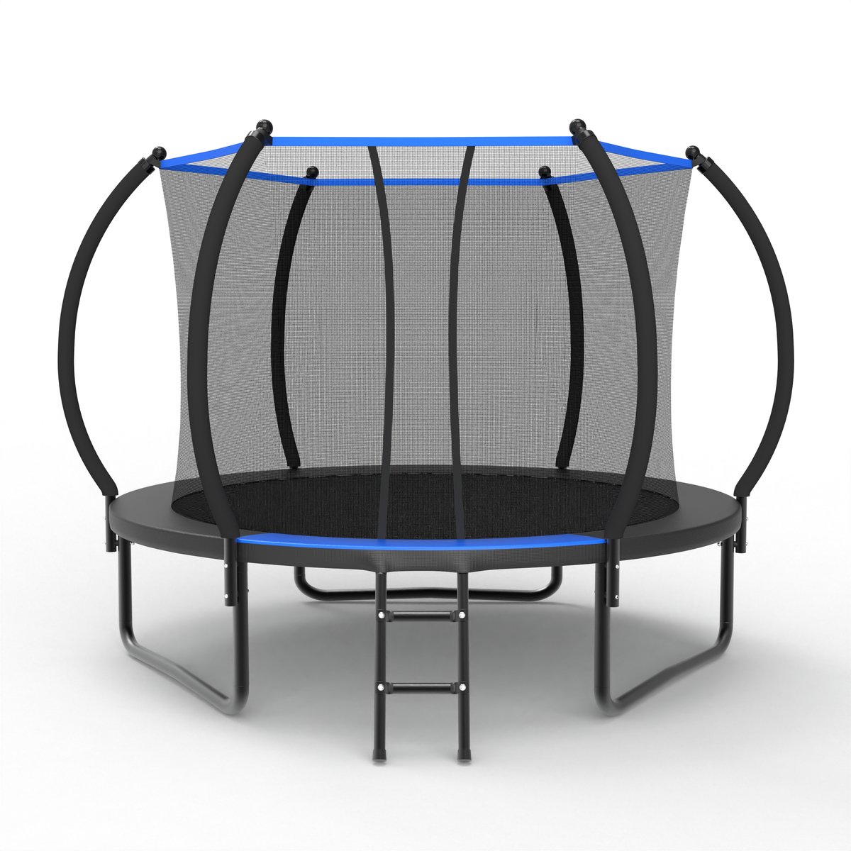 Rond trampoline 305 cm met veiligheidsnet en ladder - Veilig springen - Makkelijke toegang via ladder - Voor buitengebruik in de tuin - EN 71-14 getest en CE-gecertificeerd - Geschikt voor kinderen en tieners