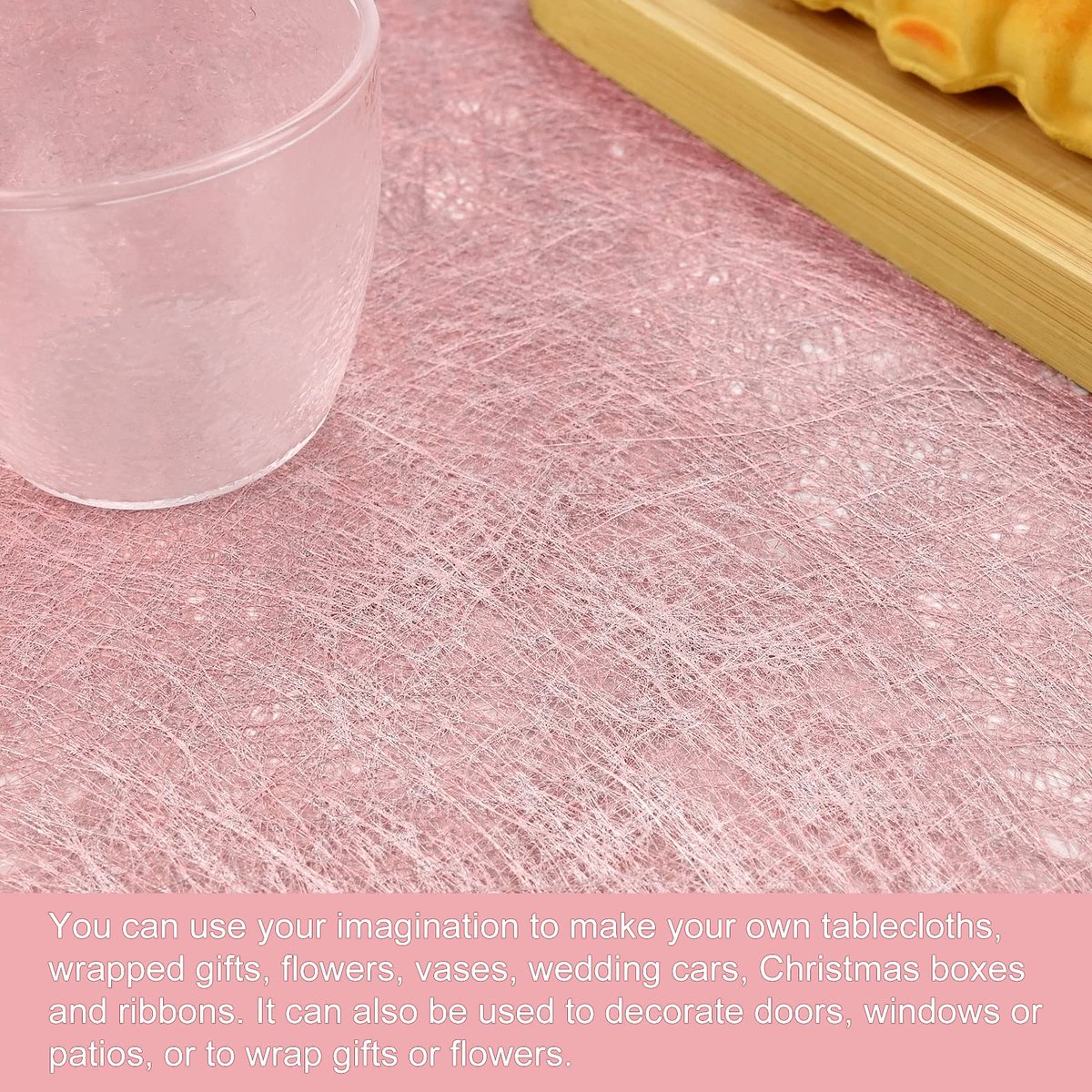 Tafelloper voor bruiloften, 30 x 20 m, herbruikbare decoratiestof, voor bruiloften, Valentijnsdag, verjaardag, babyshower, feestelijke decoratie (roze, goud, vlies)