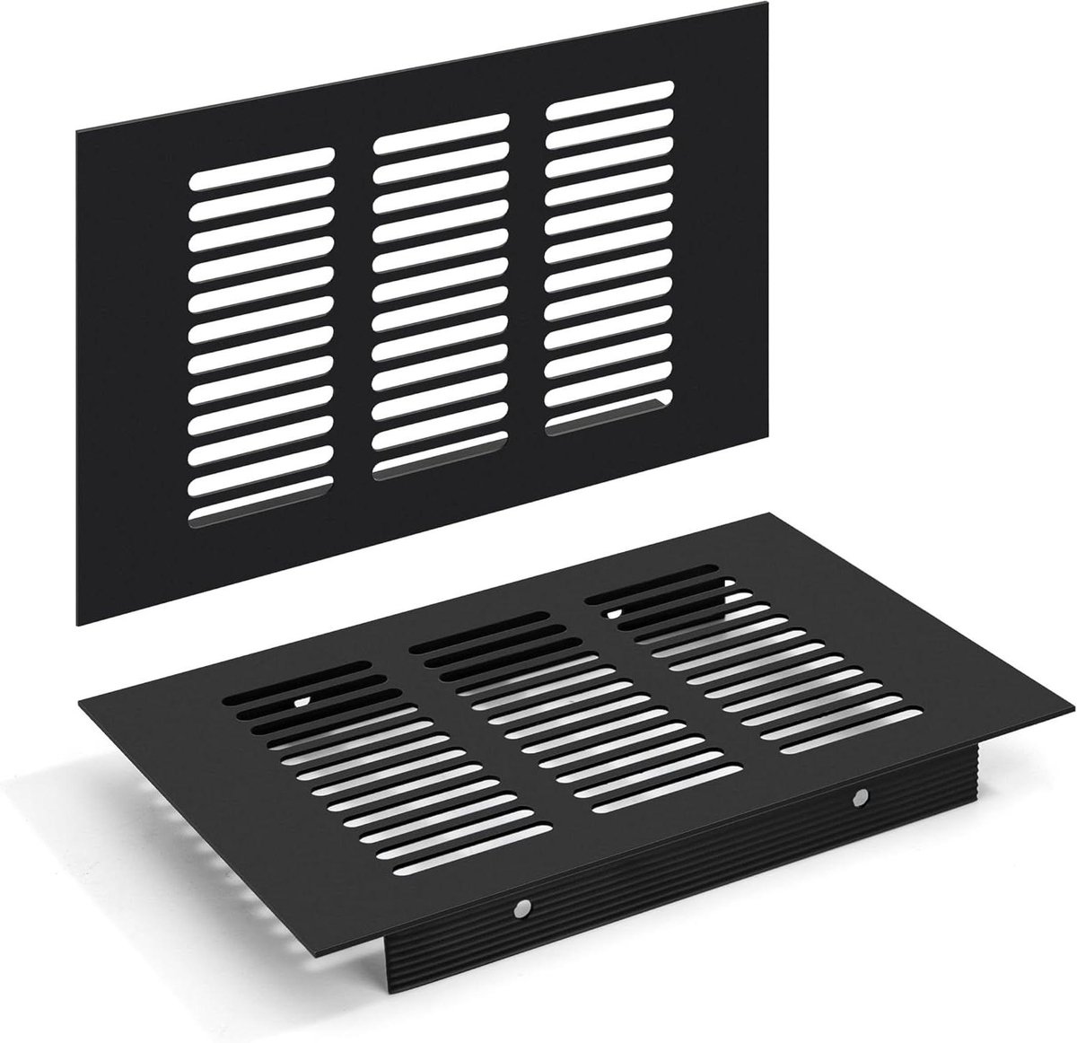 Ventilatierooster Aluminium - Wandplaat Afvoerlucht - Ruimte Luchten - Corrosiebestendig Materiaal - 80 x 150 mm - Zwart