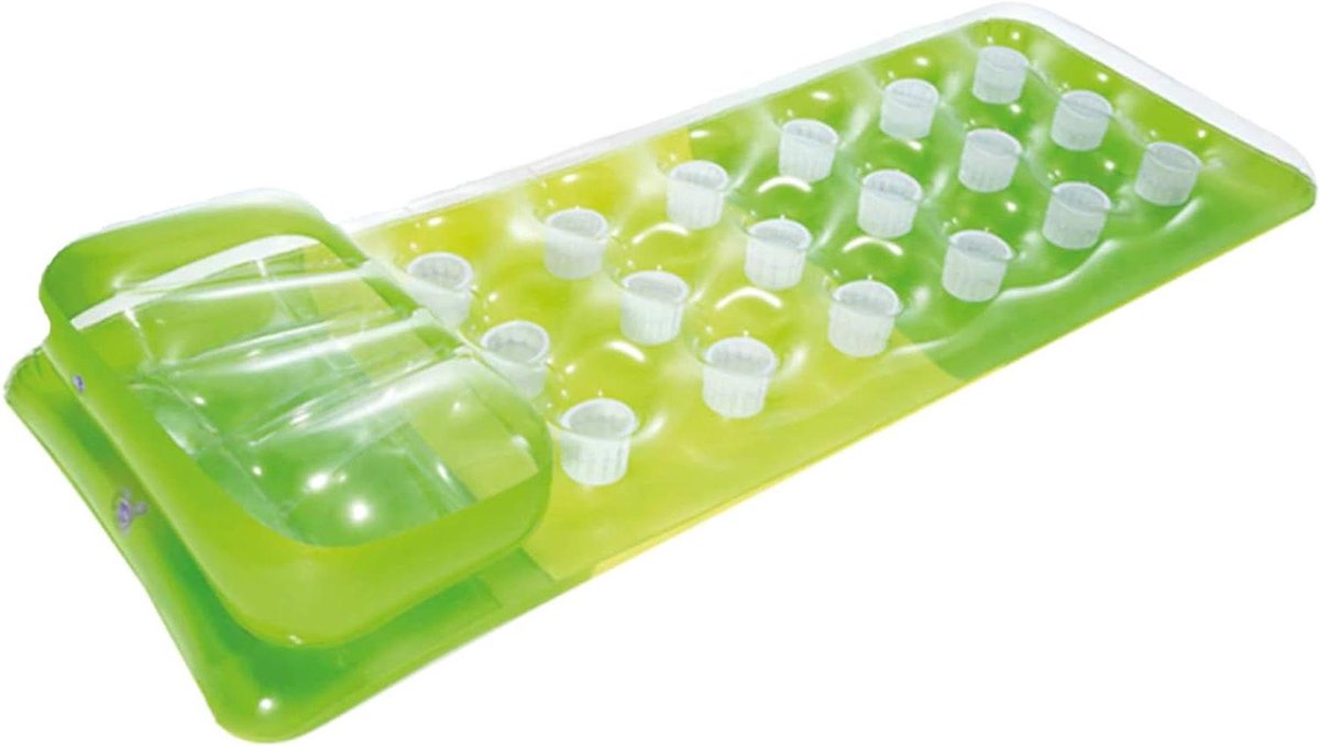 Luchtbed - Drijvend matras - Ontspannen op water - 18-vaks ontwerp - 188 x 71 cm - Groen