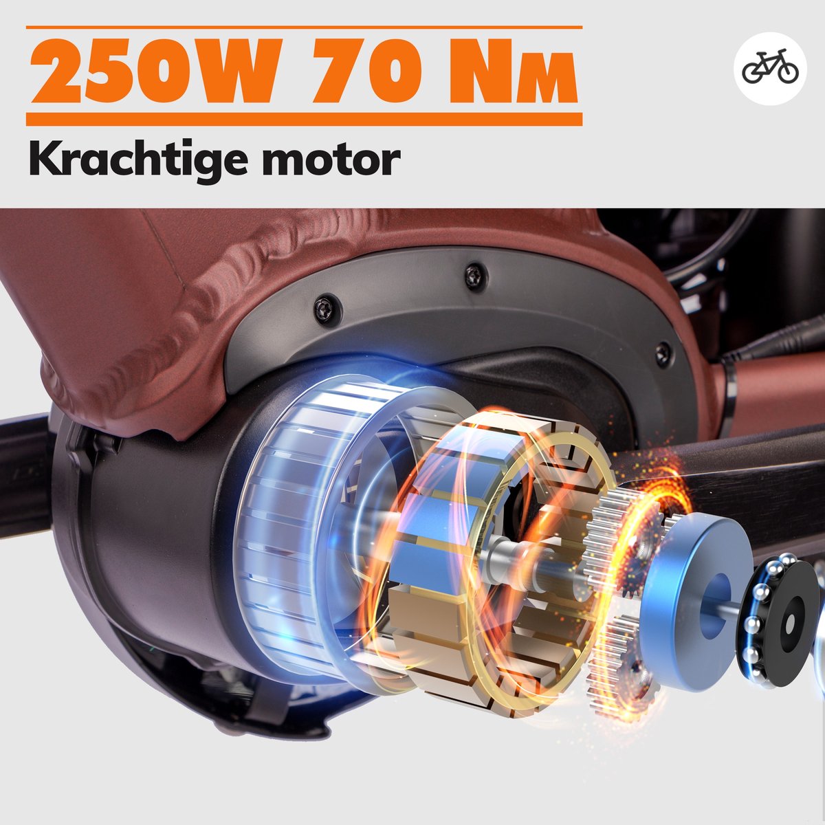 SAXXX Deluxe Sport - Elektrische fiets - Middenmotor 70 Nm - 28 inch - 95% Vooraf Geassembleerd - glanzend bordeauxrood thumbnail 6