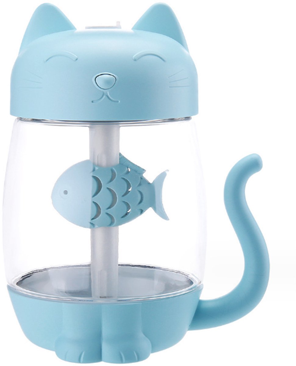 USB-luchtbevochtiger met koele mist, instelbare miststand, 350 ml waterreservoir dat tot 6 uur meegaat, 7 kleuren LED-verlichting, automatische uitschakeling bij gebrek aan water, voor slaapkamer, thuis en kantoor