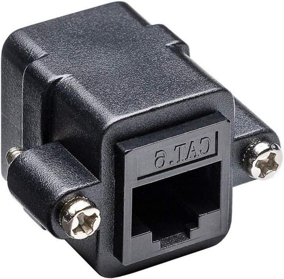 RJ45 Koppeling - Connector Netwerk - Netwerk Uitbreiden - Met Montageflens - 25 mm - Zwart