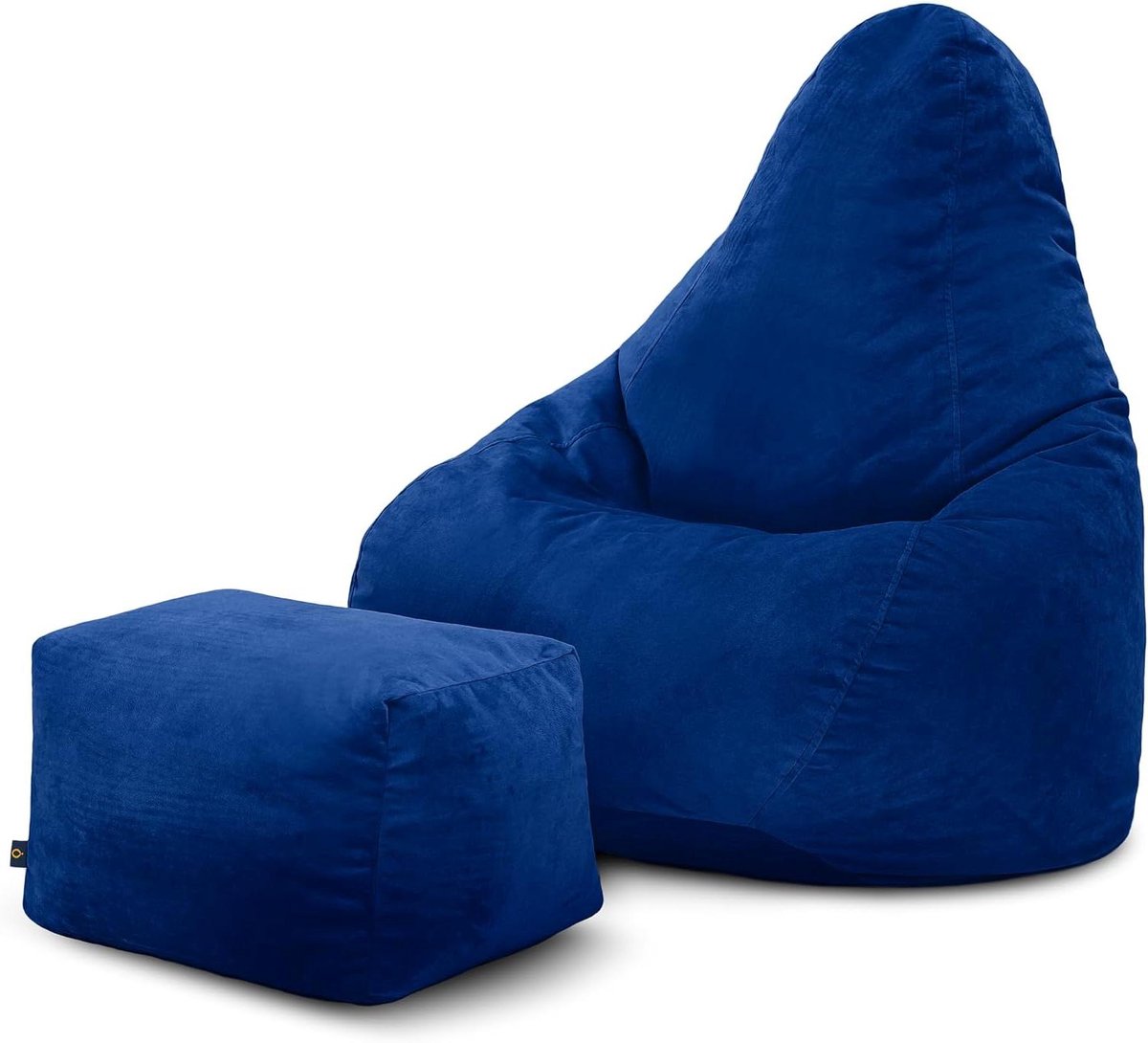 Zitzak Stoel - Bean Bag Stoel - Ontspannen Binnen - Ergonomisch Ontwerp - 75x75x80 cm - Navy Blauw