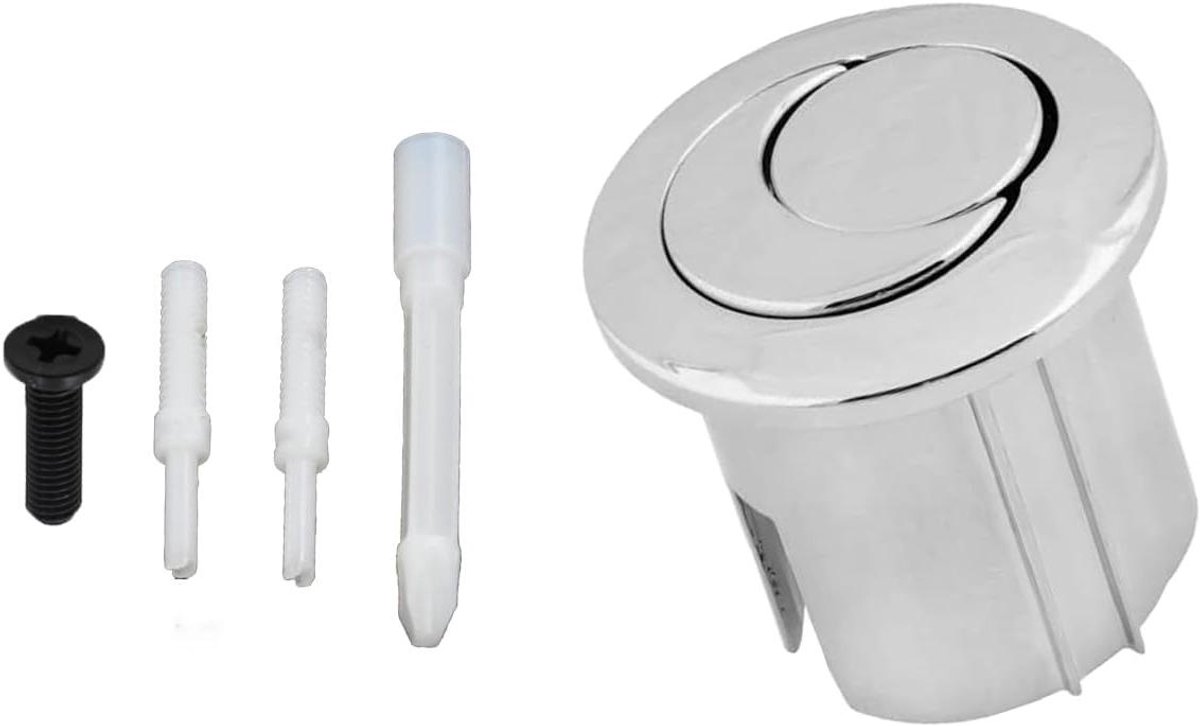 Toilet Spoelknop - Drukknop Toilet - Toilet Reparatie - Uniek Zon Maan Design - 40 mm - Chroom
