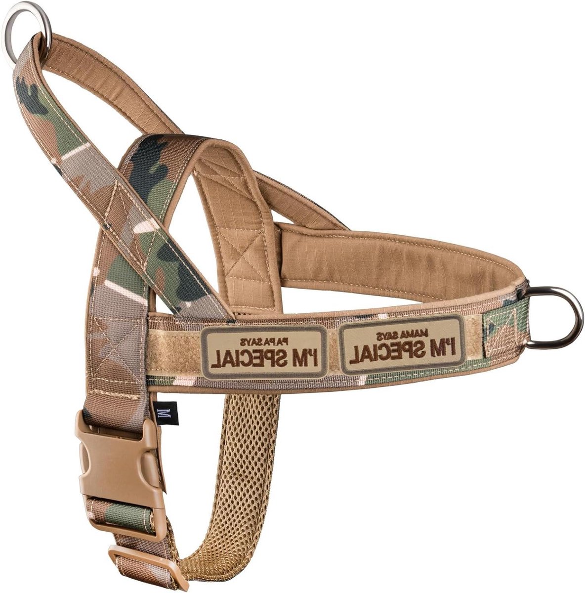Hondentuigje - Harnas hond - Veilig wandelen - Geen trekken - Verstelbaar - Camouflage groen