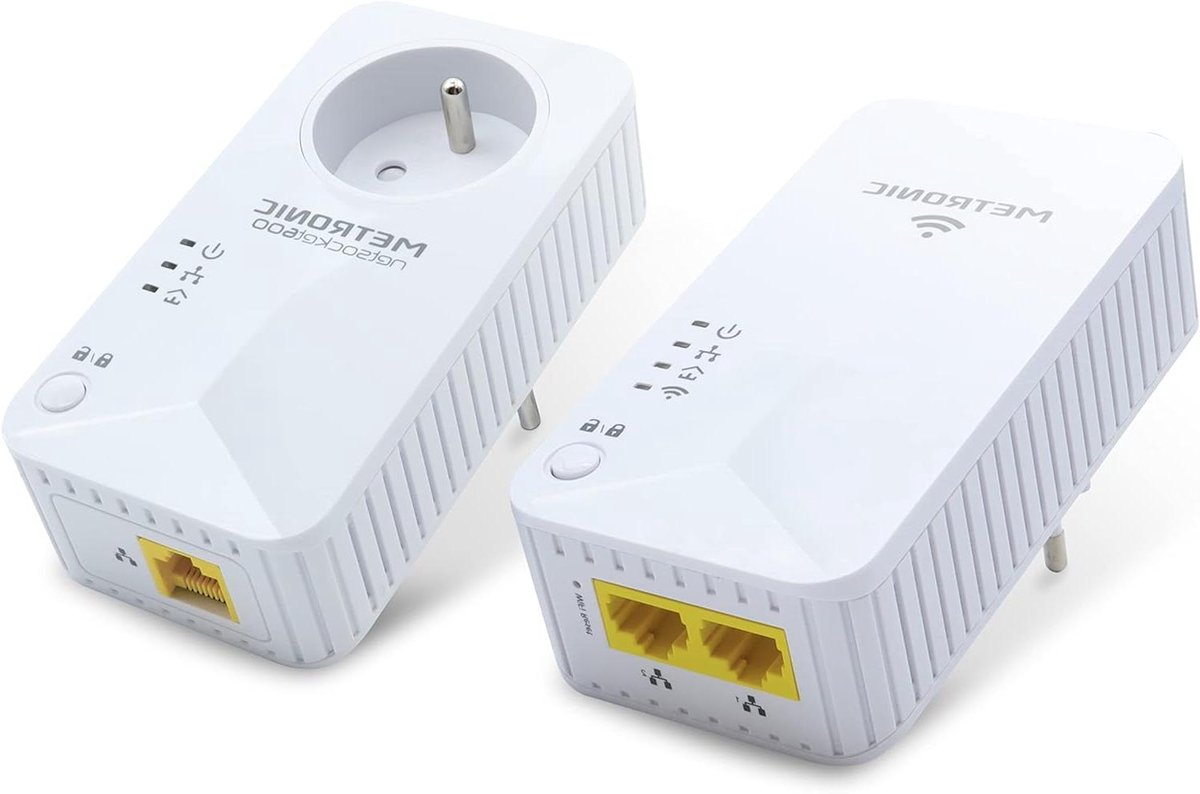 Wifi Powerline Socket - Netwerk Uitbreider - Internet Overal - 600 Mbps Snelheid - 2x Ethernet - Wit