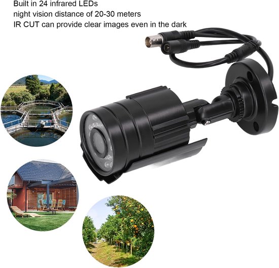 Analoge Beveiligingscamera - CCTV Camera Binnen Buiten - Woning Beveiligen - 4-in-1 Systeem - 1080P Full HD - Zwart — afbeelding 4
