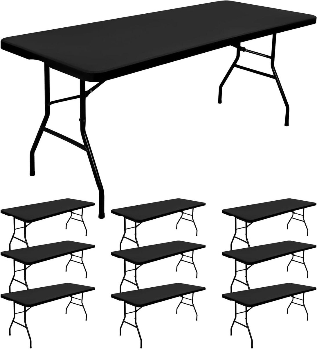 Tafelkleden Set - Elastische Hoezen - Feestelijke Decoratie - Waterafstotend Materiaal - 10 Stuks - Zwart