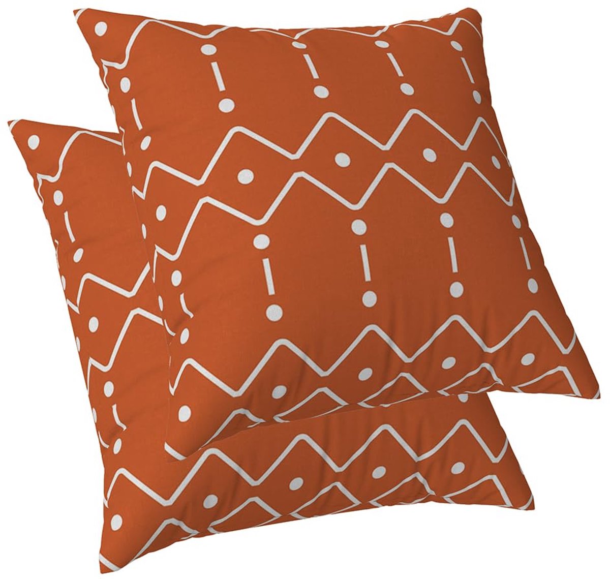 kussenslopen, 2 stuks, geometrisch patroon, verbrand oranje, abstracte kussenslopen, moderne kussens met hoezen omvatten voor bank, woonkamer, woondecoratie, vierkante kussens 50