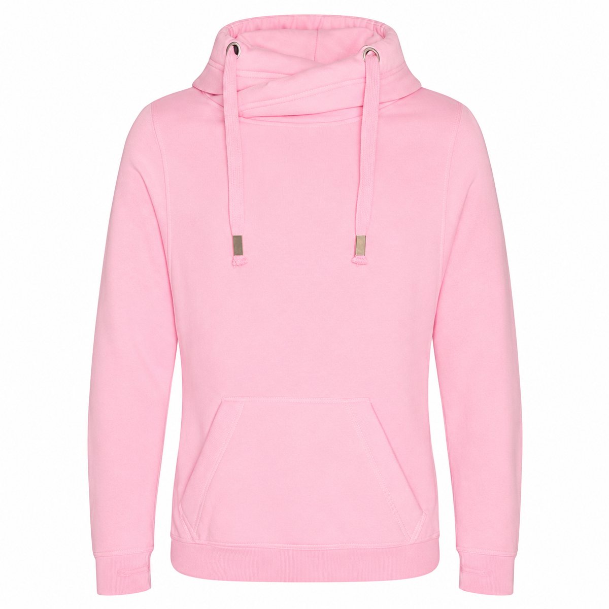 Cross Neck Hoodie Heren – Heavyweight Hoodie 330 g/m² – Crossover Hals – Streetwear Trui Roze