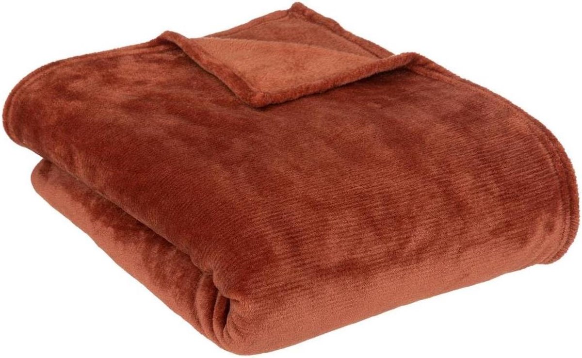 Ollis Deken - Plaid Sprei - Woonkamer Aankleden - Modern Design - 180 x 230 cm - Roze Terracotta