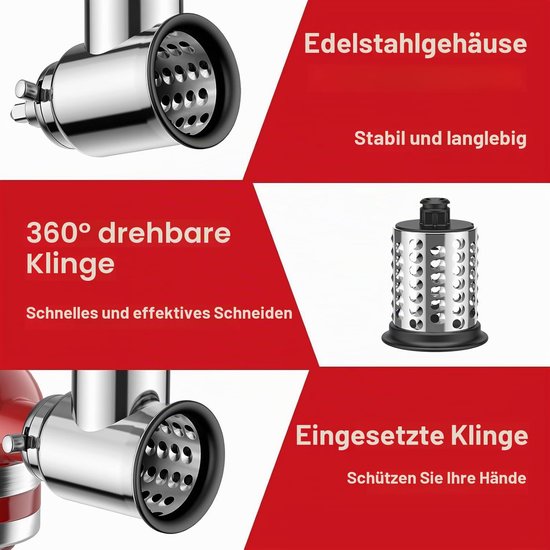 Groentensnijder van roestvrij staal voor KitchenAid keukenmachines — afbeelding 2