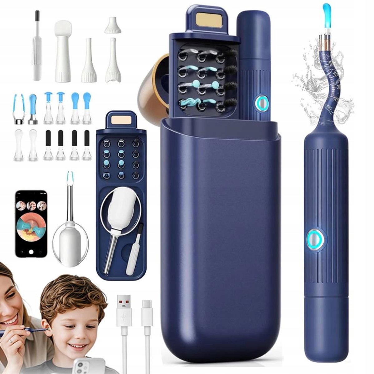 Oorreiniger met Camera - Oorsmeerverwijderaar - Oorsmeer verwijderaar - Ear Cleaner - WiFi - HD - Flexibele Sonde - 5 Koppen - IP67 - Otoscoop - Oorlepel - Voor Thuis en Reizen