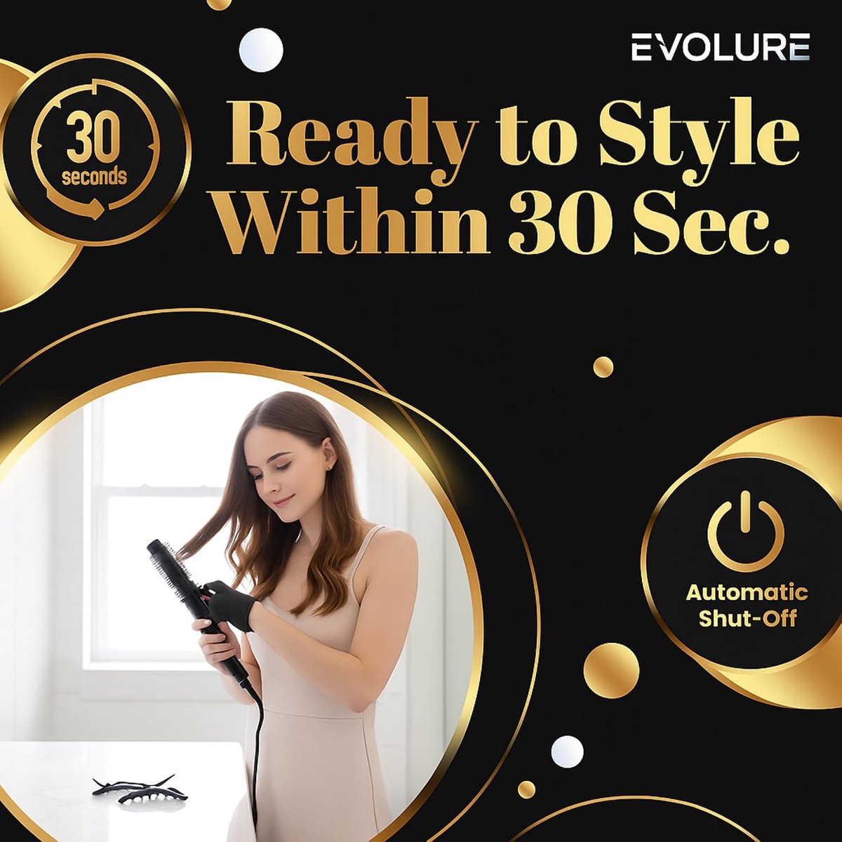 Kroesijzer 5-in-1 - Haarstyler Krultang - Haar Stylen - 5 Verwisselbare Opzetstukken - 2 m Snoer - Zwart