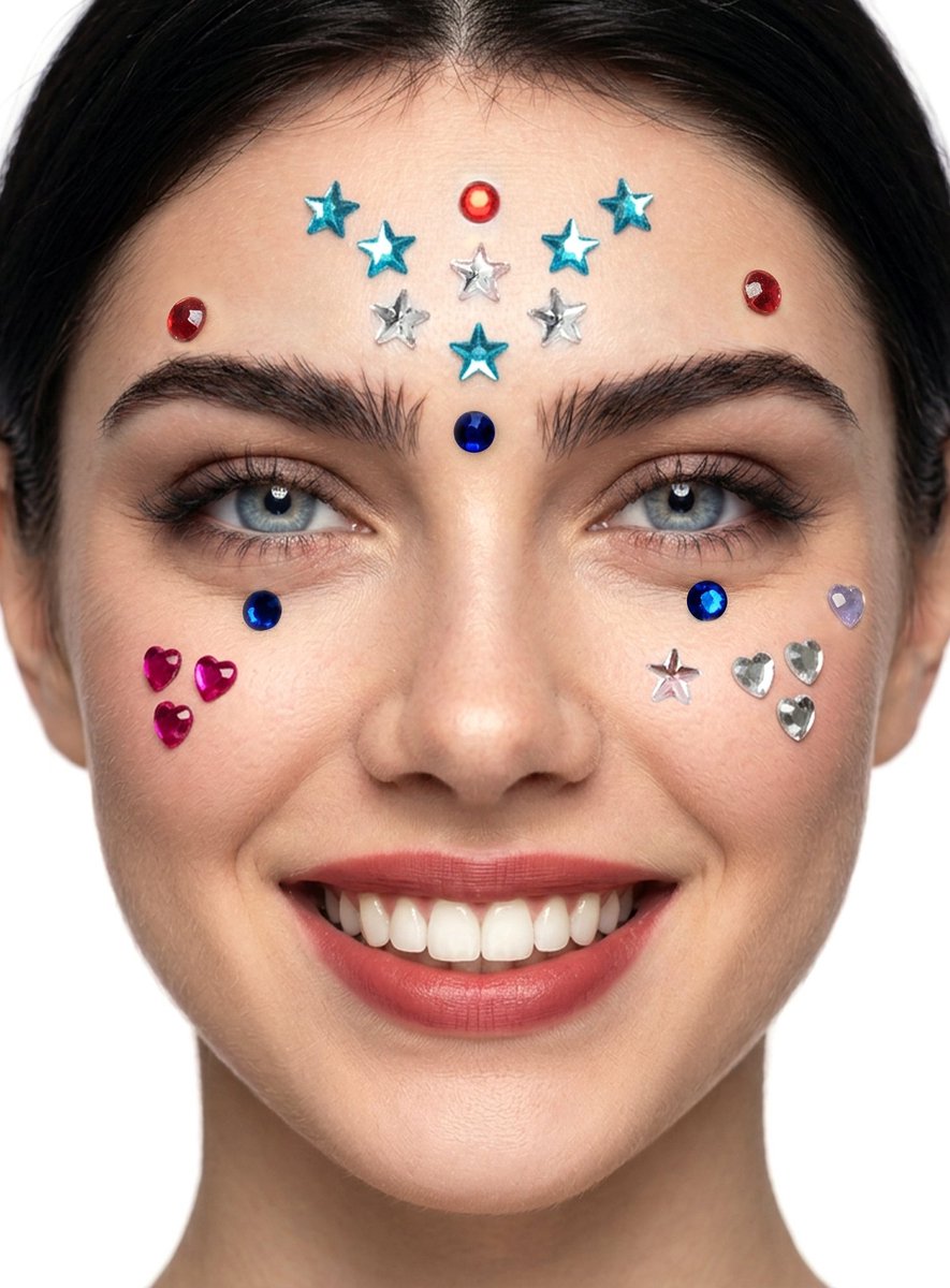 Glitterkristallen Voor De Huid Om Op Te Plakken Gekleurd