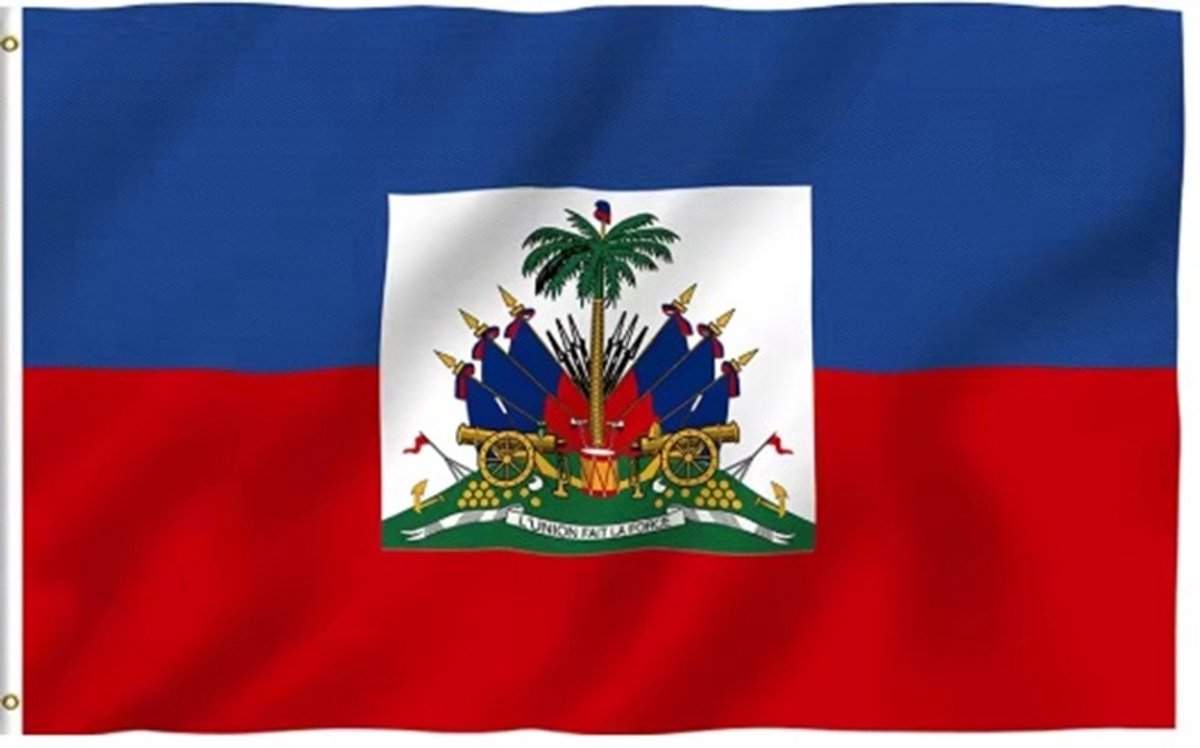 *** Grote Haïtiaanse vlag - 150/90CM Haïti - Polyester - WK - Voetbalvlag - van Heble® ***