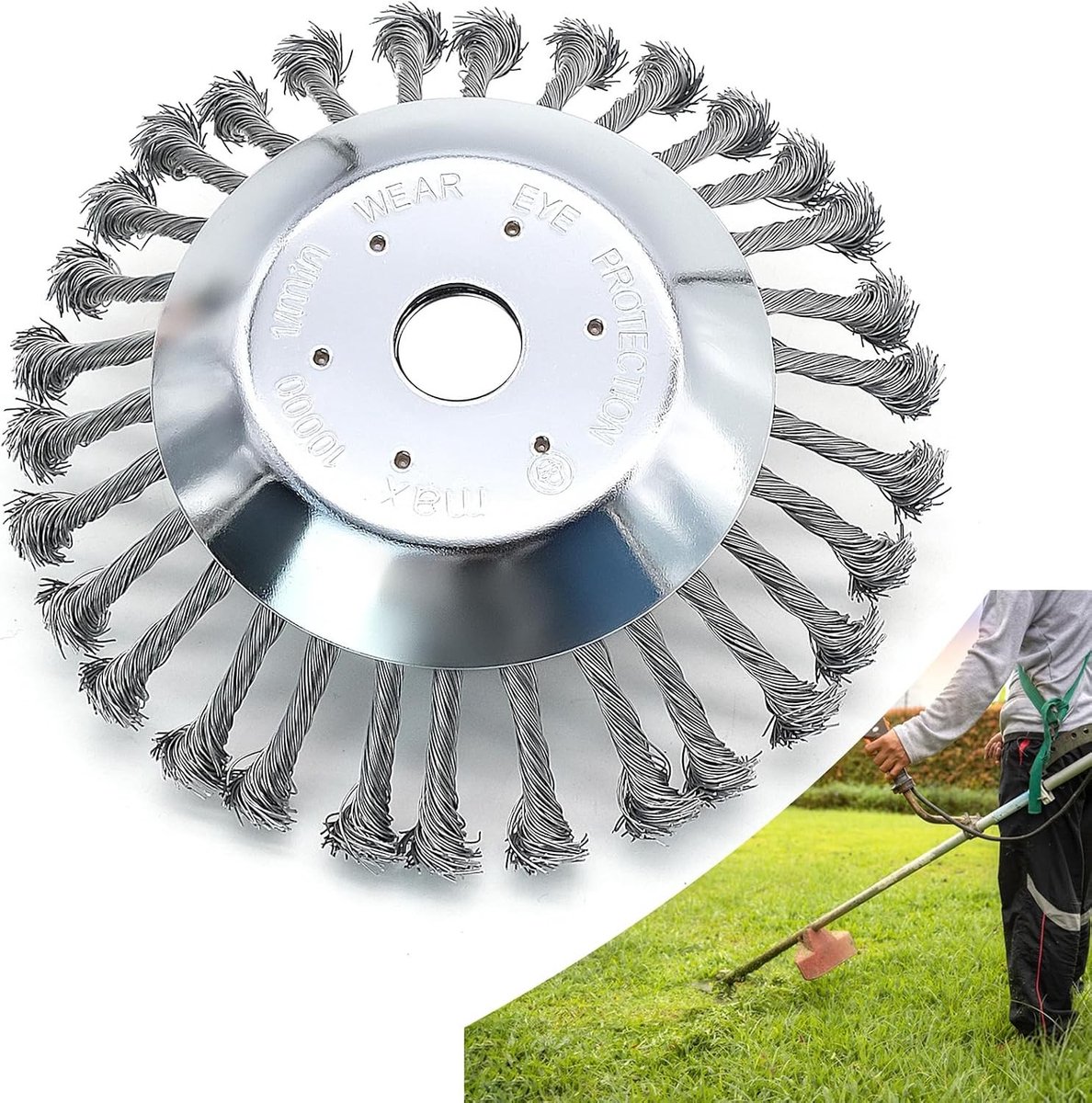 Gras Trimmer Hoofd - Staal - 8 inch - Met Geknoopte Draden - Voor Grasmaaiers