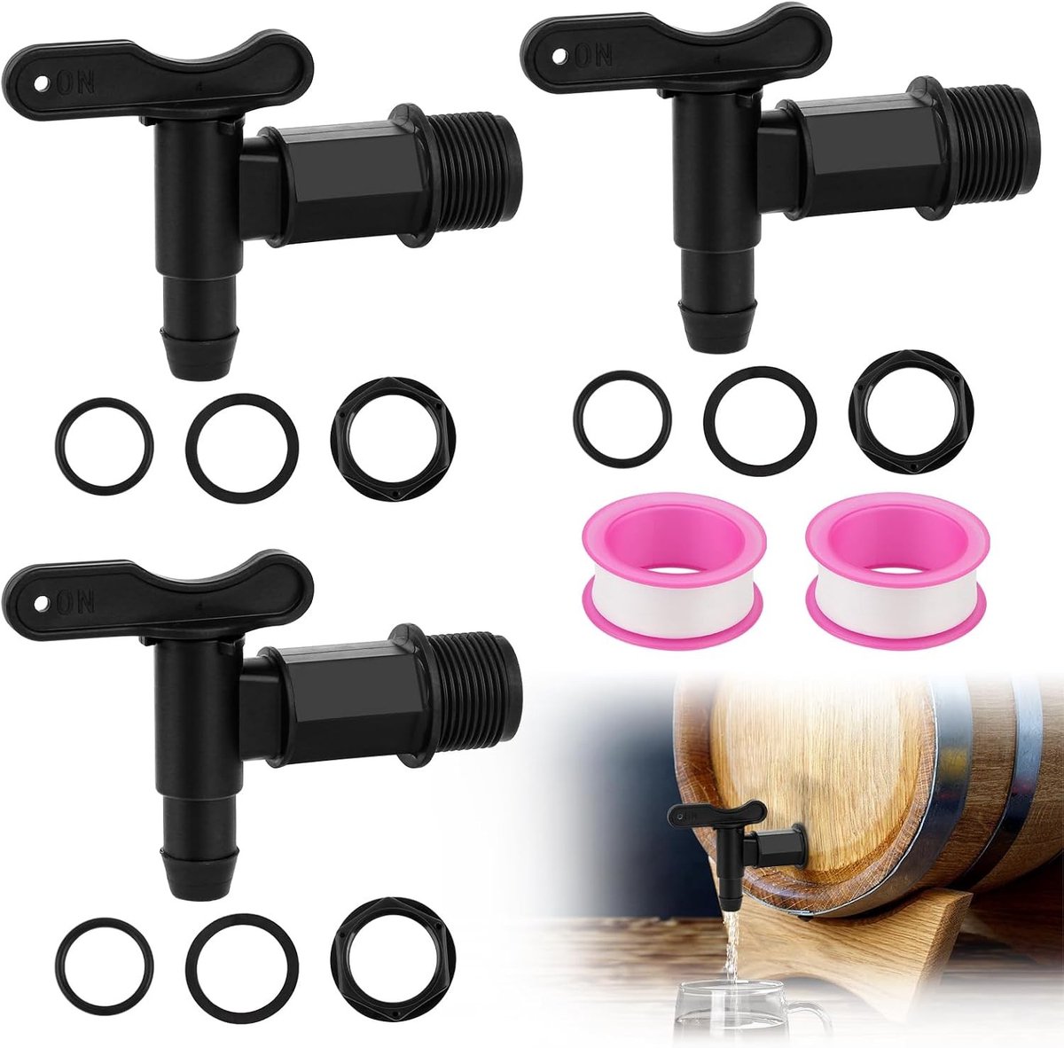 Afvoerkraan voor Regentonnen - Zwart - 3/4 inch - Kunststof - Voor Regenton en Watertank