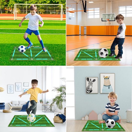 Voetbal Trainingsmat - Voetbal Vaardigheden - Balcontrole Verbeteren - Antislip & Geruisloos - 90 x 60 cm - Groen — afbeelding 3