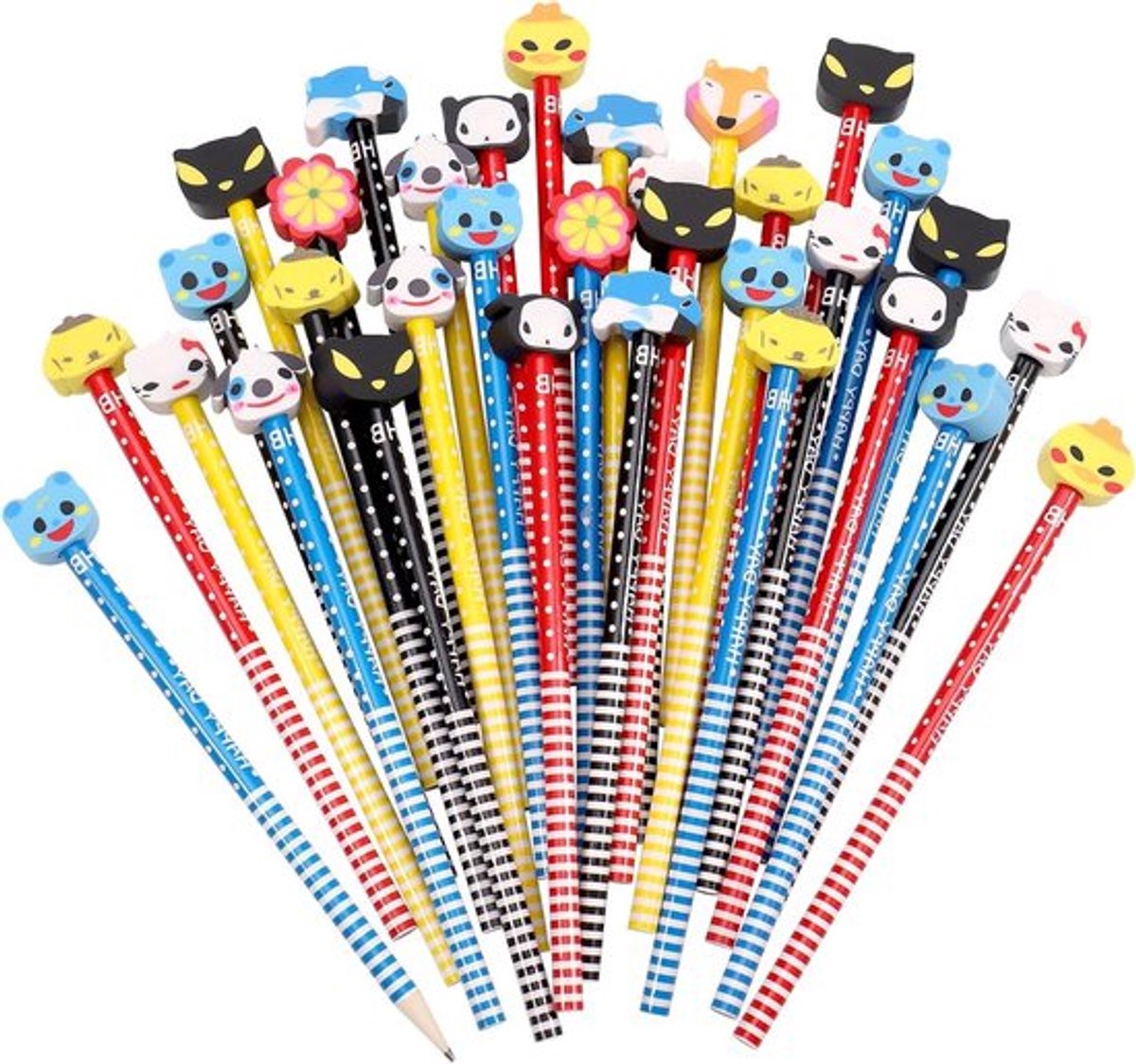 Set van 40 Potloden met Gum in Dieren Ontwerp voor Kinderen - Ideaal voor Verjaardagsfeestje, School Afscheidsfeest en Partijvieringen