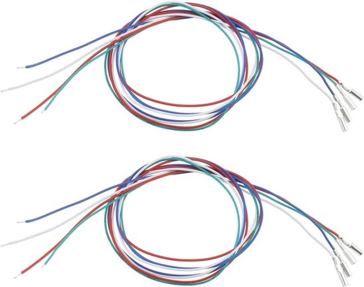 Draaitafel Cartridge Phono Kabel Leads - Accessoires - 35Mm Lengte - Draaitafel Headshell - Vervanging Set - Geschikt voor Draaitafel Modellen - 2 Sets (8 Stuks) - Zwart