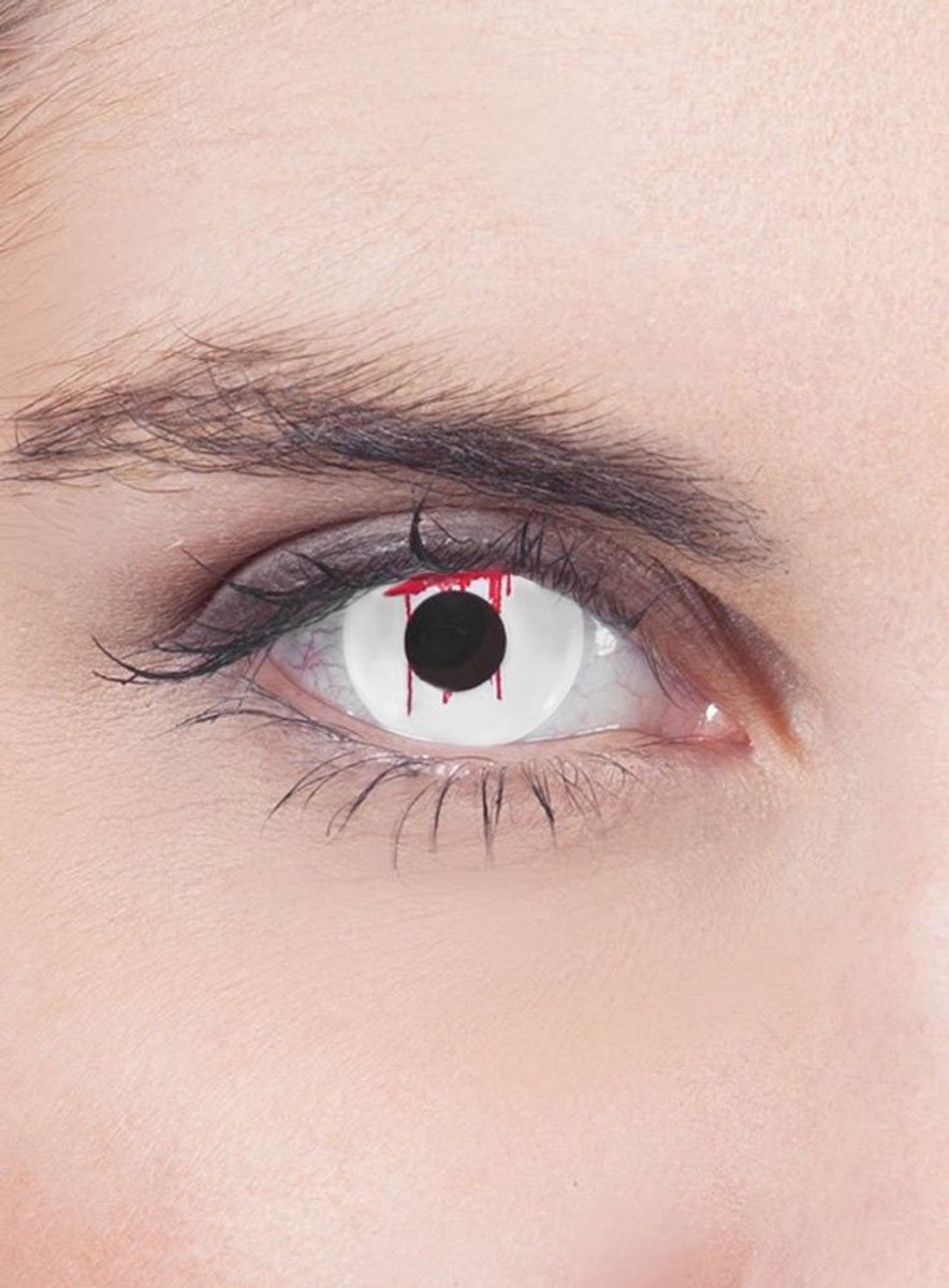 Bloedend Oog Wit Contactlens Met Sterkte