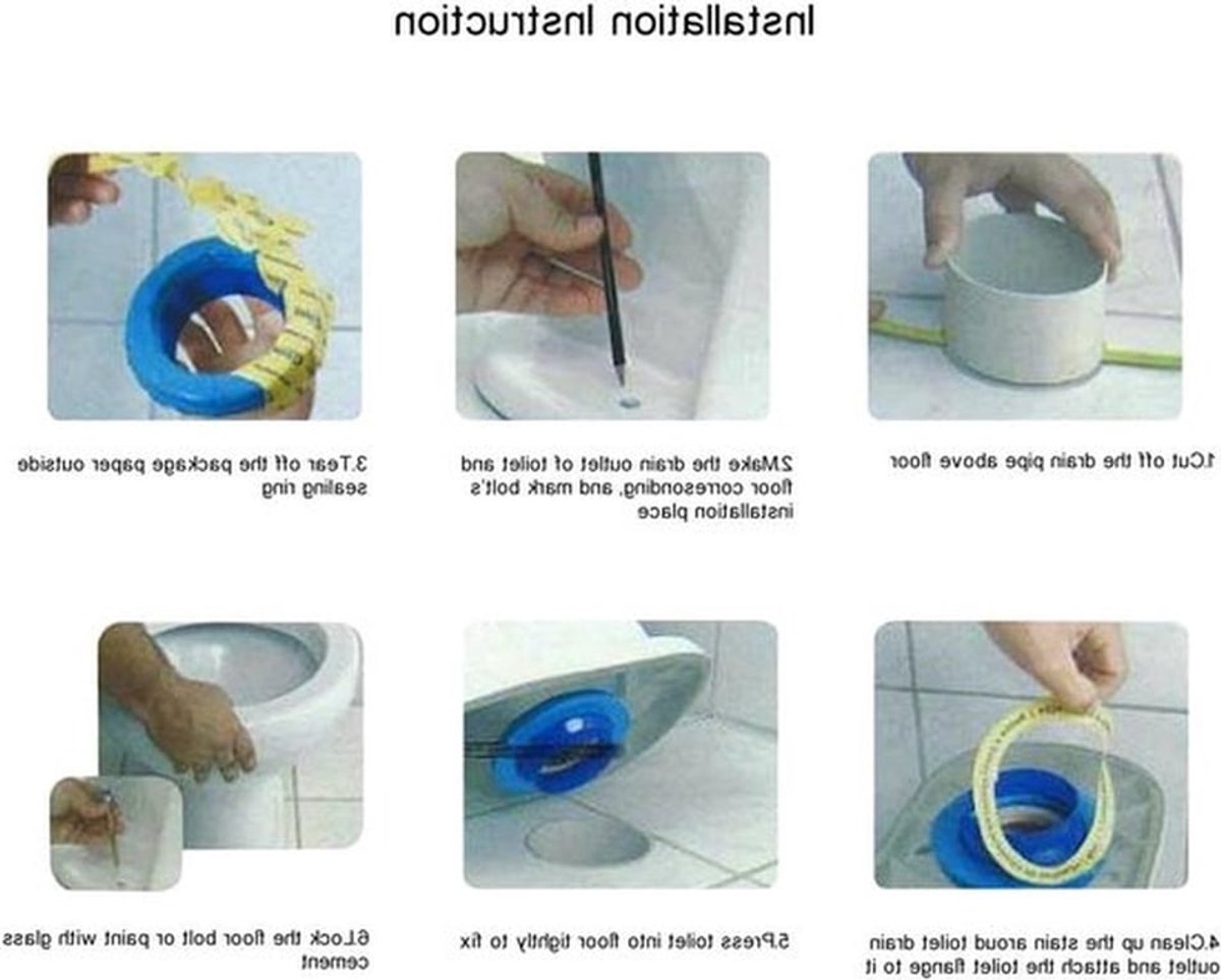 Afdichtring Waterdicht - Geurdicht - Gasdicht - Universele Toiletafdichtring - Hoogwaardige ABS-Kunststof - Eenvoudig te Installeren - Toiletafdichting