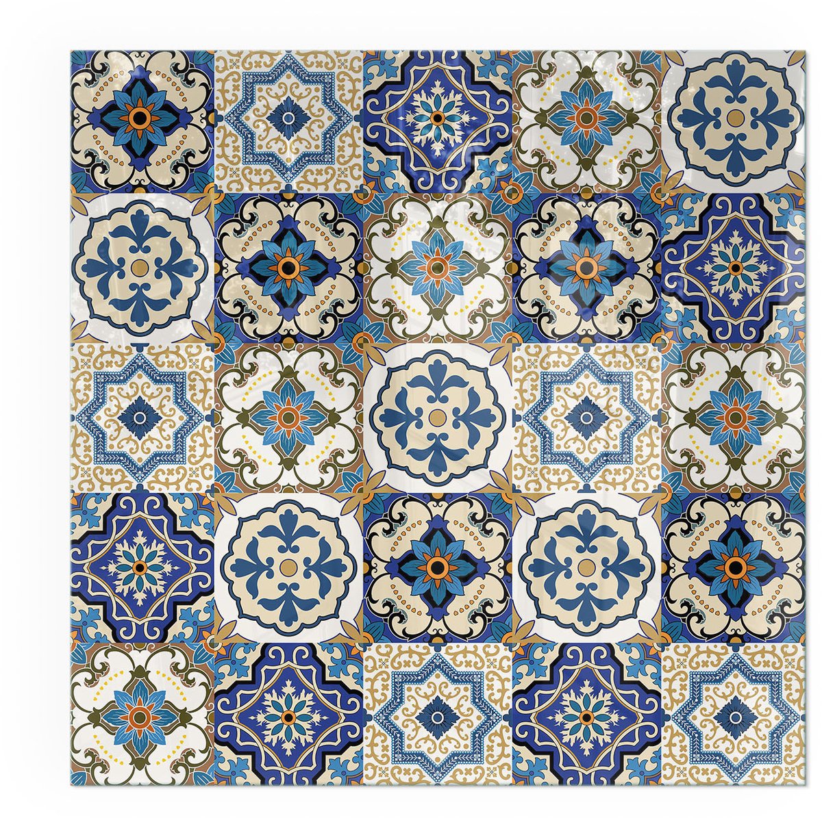 ArtPrintCavePlaat voor onder kachel - 50x50cm - Vloerplaat voor houtkachel - Kachel vloerplaat Blauw - Vloerplaat openhaard