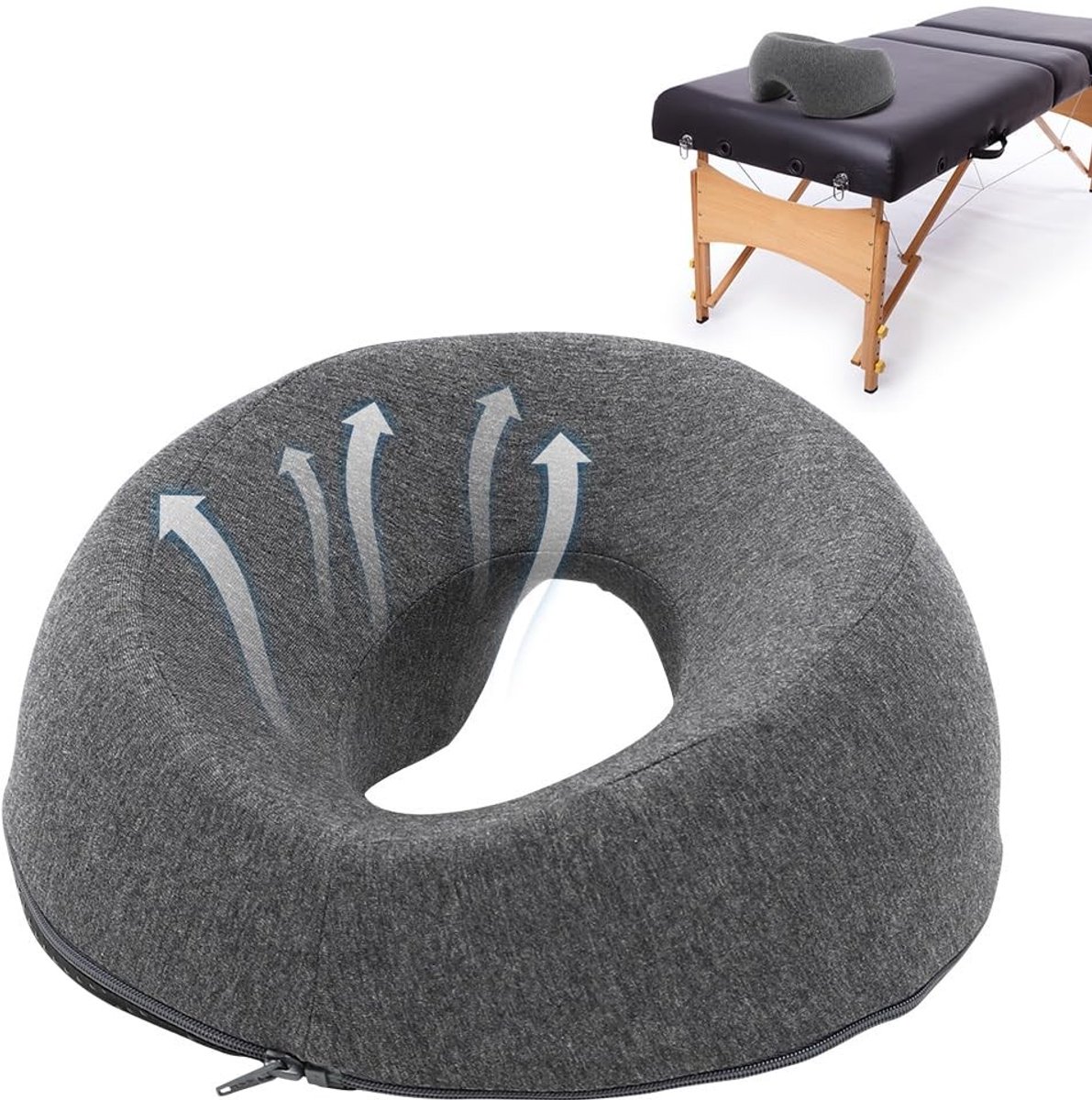 Solidchoice - Ergonomische Massage Gezichtskussen met Hoofdgat voor Ontspanning