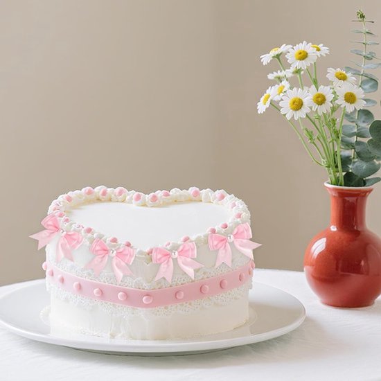 12 Stuks Roze Strik Cupcake Toppers, Dubbel Laags Versiering met Parels voor Verjaardagsfeest, Bruiloft en Babyshower Decoratie — afbeelding 3