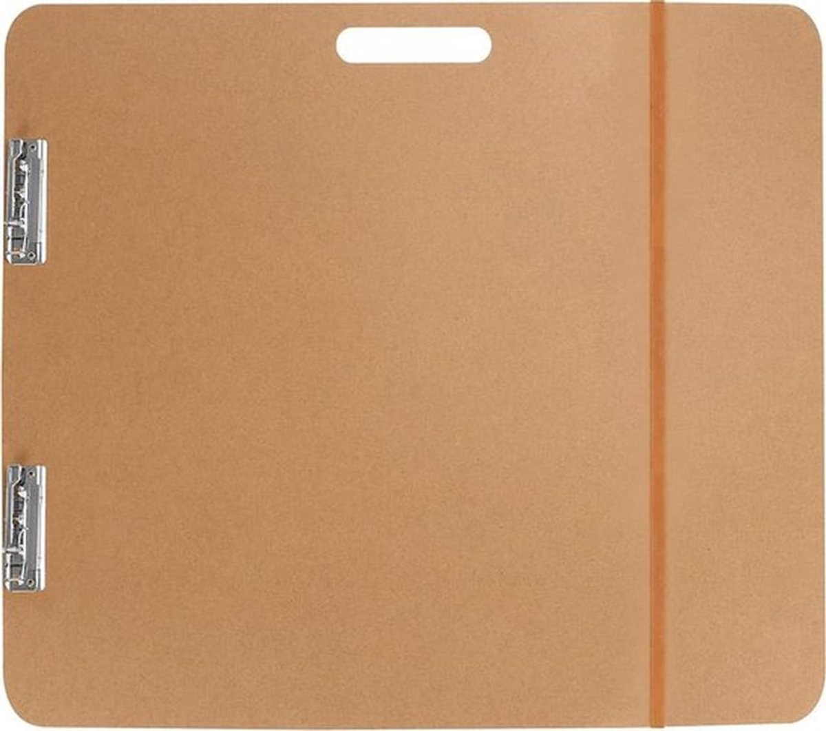 - Kunstenaars Schetsbord - Schilderen - Houten Hardboard Klembord - Schetsen - Tekenen - Studio School Klaslokaal - 66 x 58,3 cm - Geschikt voor Alle Niveaus - Houten Model - Groot Formaat - Handvat en Dubbele Klem