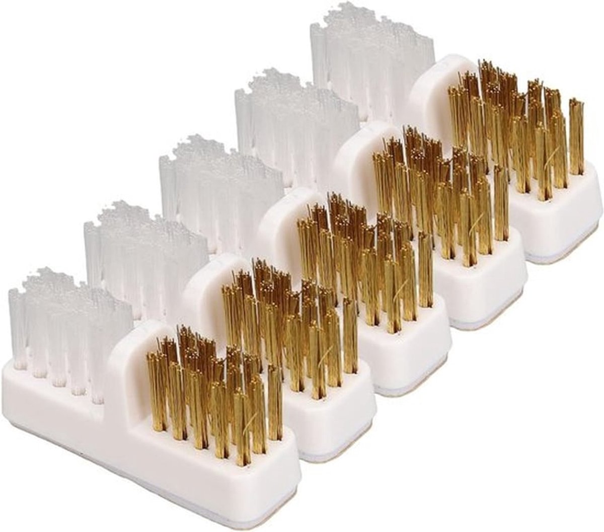 5-delige Boor Bit Cleaner Set voor Nagels, Draagbare Schoonmaakborstels met Zachte Haren en Metalen Borstels voor Effectieve Reiniging