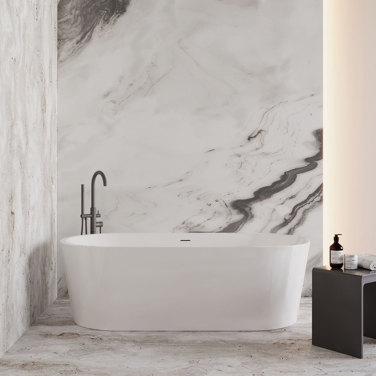 Vrijstaand ligbad Sanitado Elements Becoma 178x80cm glanzend wit