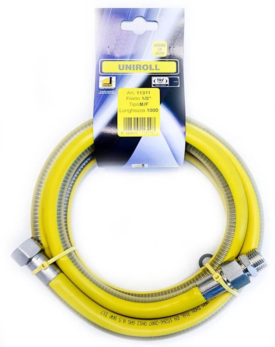 Solidchoice - Gas Hose 1 Meter 1/2 Inch RVS volgens EN 15266
