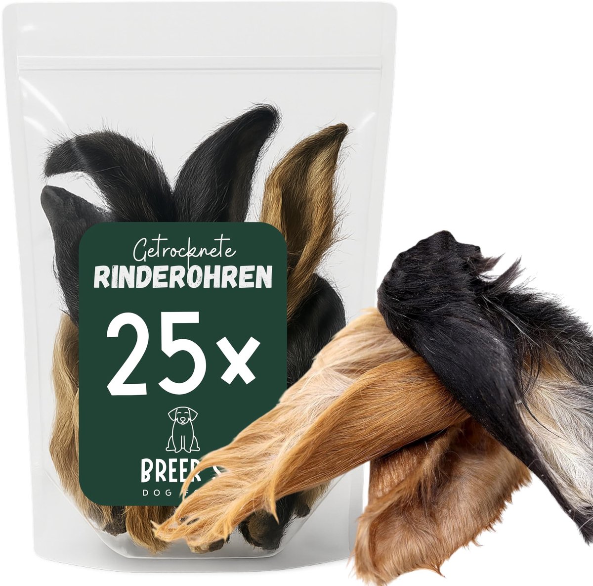 Solidchoice - Dried Bovine Ears with Fur voor Honden, Natuurlijke Kauwsnacks