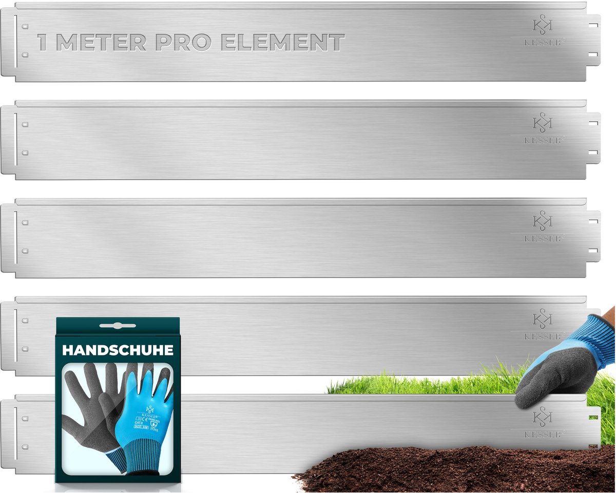 KESSER® Borderrand 5 tot 50 meter Tuinrand Stalen Gazonrand Perkrand